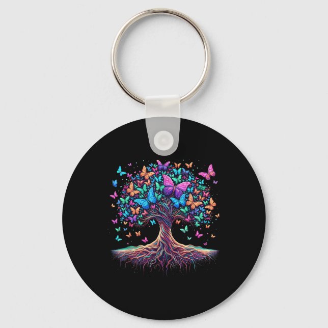 Butterfly Tree Nature  Keychain (Front)