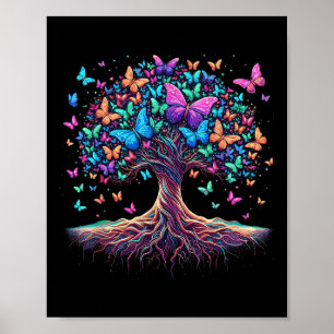 Butterfly Tree Nature  Poster