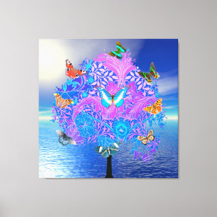 Butterfly Tree Stretched Canvas Print