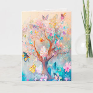 Butterfly Tree Watercolor Greeting/Note Card