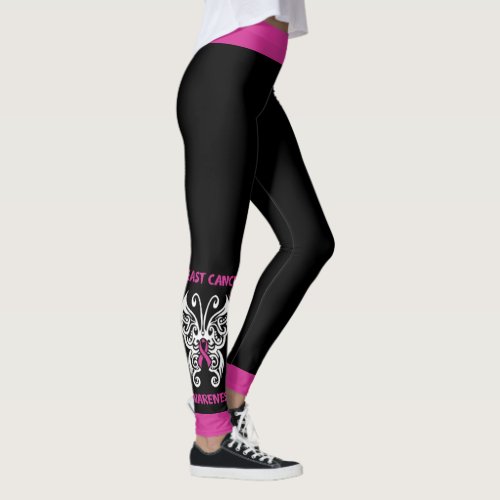 ButterflyTribalBreast Cancer Leggings