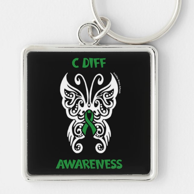 Butterfly/Tribal...C Diff Keychain (Front)