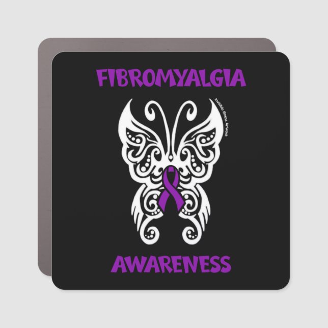 Butterfly/Tribal...Fibro Car Magnet (Front)