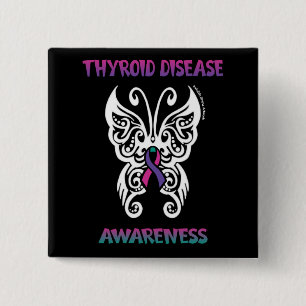 Butterfly/Tribal...Thyroid Disease Button