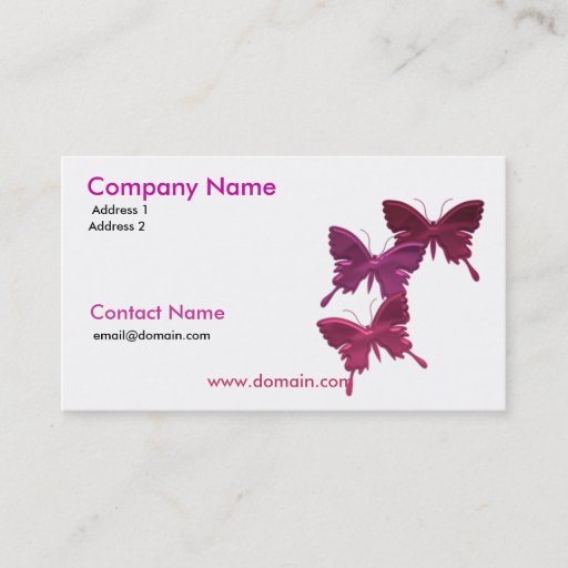 Customizable Butterfly Trio Business Card