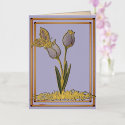 Butterfly Tulips Foil Greeting Card