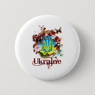 Butterfly Ukraine Button