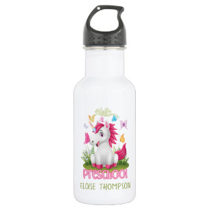 Butterfly Unicorn Preschool Back to School Stainless Steel Water Bottle