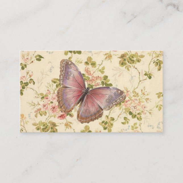 Butterfly & Vines Shabby Chic Calling Cards (Front)