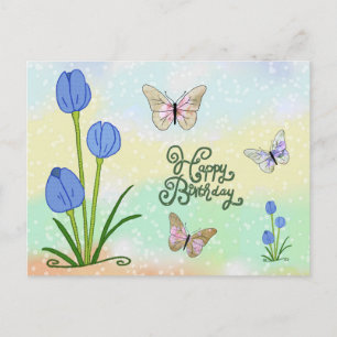 butterfly Vintag postcard