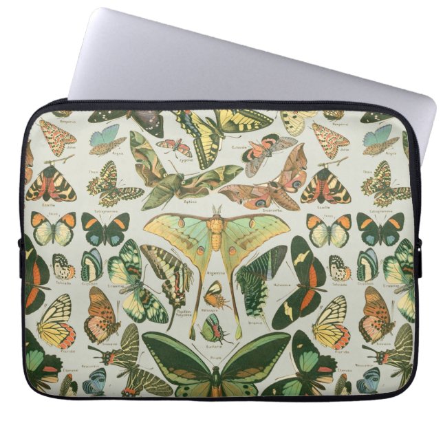 Butterfly Vintage Antique Butterflies Art Laptop Sleeve (Front)