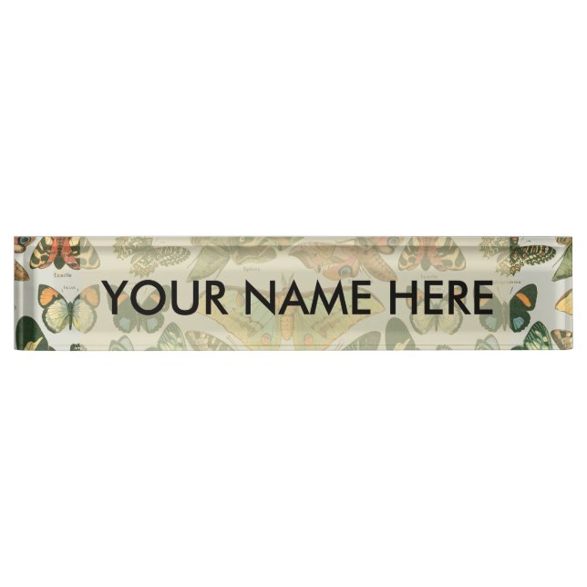 Butterfly Vintage Antique Butterflies Art Name Plate (Front)