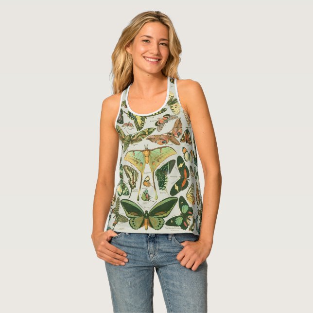 Butterfly Vintage Antique Butterflies Art Tank Top (Front Full)