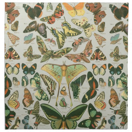 Butterfly Vintage Antique Butterflies Pattern Cloth Napkin