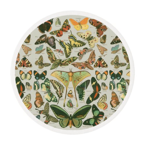 Butterfly Vintage Antique Butterflies Pattern Edible Frosting Rounds