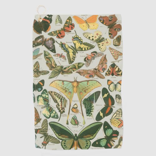 Butterfly Vintage Antique Butterflies Pattern Golf Towel