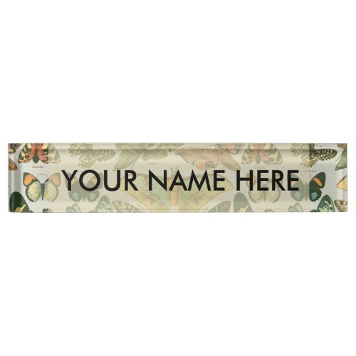Butterfly Vintage Antique Butterflies Pattern Name Plate