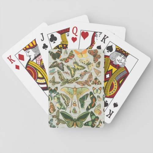 Butterfly Vintage Antique Butterflies Pattern Poker Cards