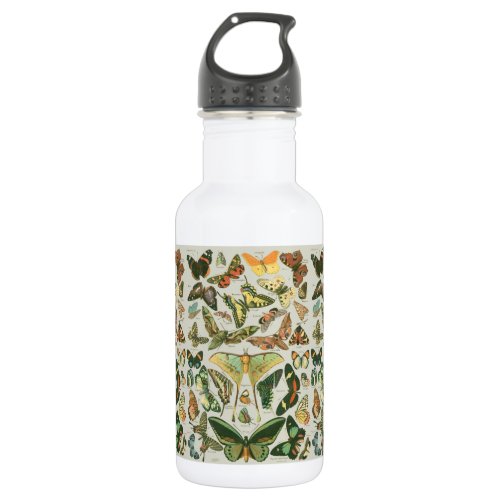 Butterfly Vintage Antique Butterflies Pattern Water Bottle