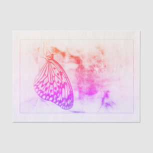 Butterfly Vintage Antique Purple White Orange Art Tissue Paper