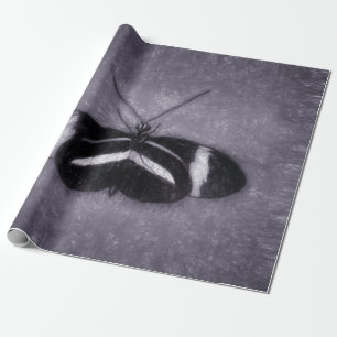 Butterfly Vintage Black Purple Victorian Decoupage Wrapping Paper