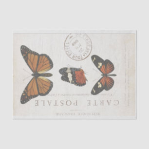 Butterfly Vintage French Carte Postale Decoupage Tissue Paper