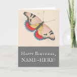 [ Thumbnail: Butterfly Vintage Look Birthday Greeting Card ]