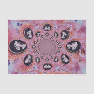 Butterfly Vintage Pink Chic Elegant Pearls Tissue Paper