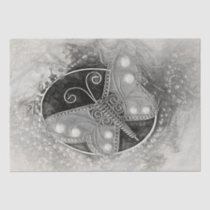 Butterfly Vintage Romantic Black and White Antique Tissue Paper