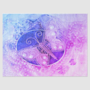 Butterfly Vintage Romantic Purple Pink Decoupage Tissue Paper