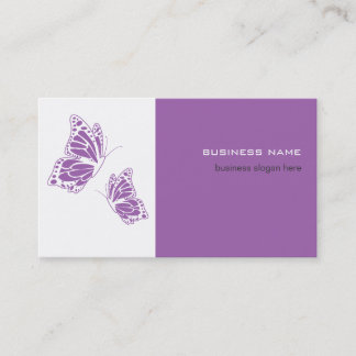Butterfly Violet & White Elegant Modern Simple Business Card
