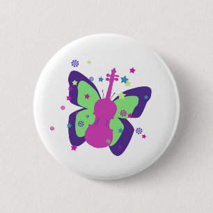 Butterfly Violin Pinback Button