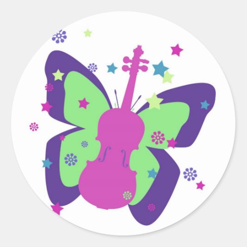 Butterfly Violin Sticker