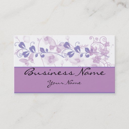 Customizable Butterfly Visions in Lilac Purple Business Card