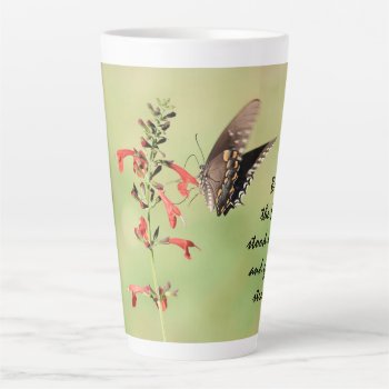 Butterfly W/ Verse About God's Strength Latte Mug by PicturesByDesign at Zazzle