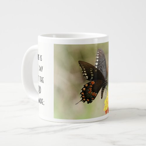 Butterfly w verse Psalm 11824  Giant Coffee Mug