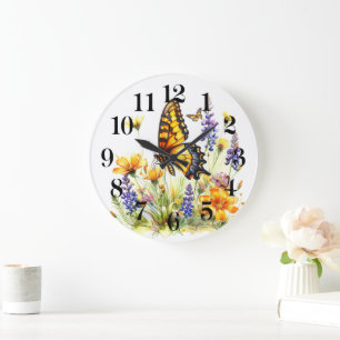Butterfly Wall Large Clock