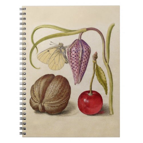 Butterfly Walnut Flower Cherry Watercolor Art Notebook