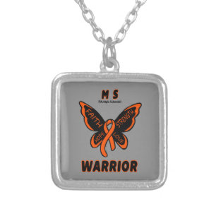 Butterfly/Warrior...MS Silver Plated Necklace