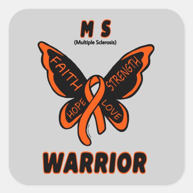 Fight for a cure ribbon Multiple Sclerosis awareness butterfly