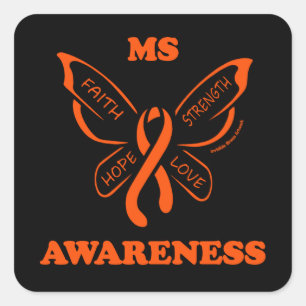 Butterfly/Warrior...MS Square Sticker