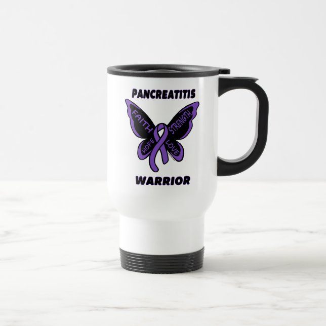 Butterfly/Warrior...Pancreatitis Travel Mug (Right)