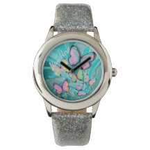 Butterfly Watch! Add Name! Girly Gift!