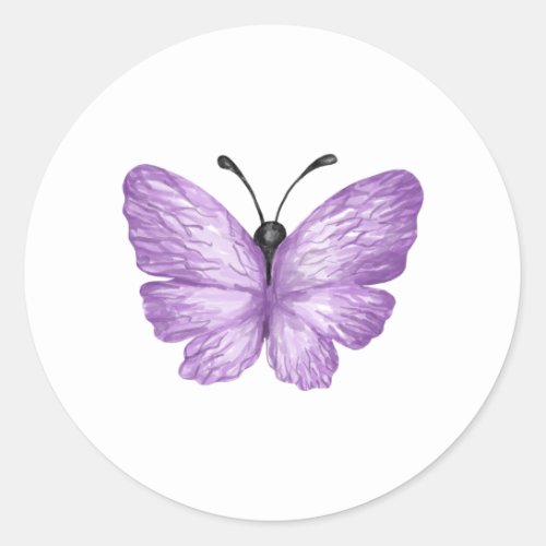 Butterfly watercolor 3 classic round sticker