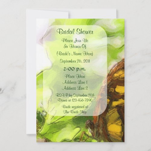 Butterfly Watercolor Art Bridal Shower Invite