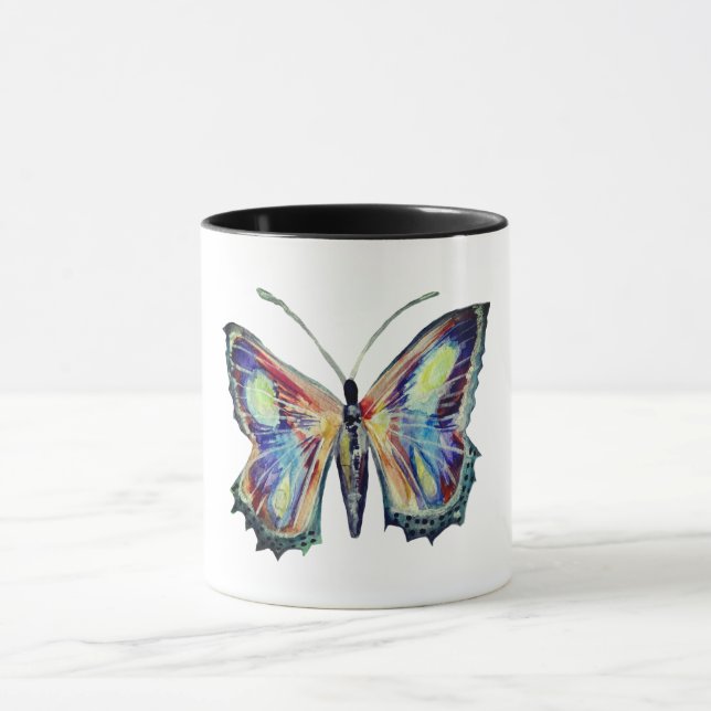 Butterfly watercolor art mug (Center)