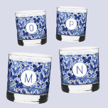Butterfly Watercolor Blue Monogram Initial Whiskey Glass<br><div class="desc">Unique watercolor butterfly painting personalized monogram initial design.  Each one has it's own initial. Buy as a set,  or individually.  Original art by Nic Squirrell.</div>