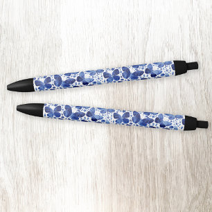 Butterfly Watercolor Blue Pen