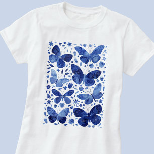 Butterfly Watercolor Blue T-Shirt