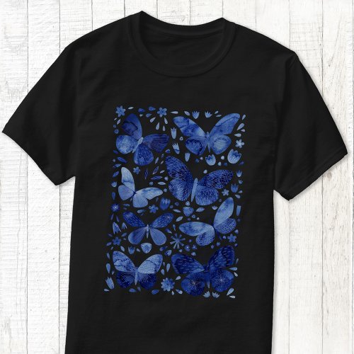 Butterfly Watercolor Blue T_Shirt